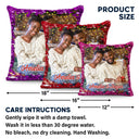 Custom Photo Lovely Family - Gift For Couples, Husband And Wife, Kids, Grandparents - Personalized Sequin Pillow, Mermaid Sequin Cushion Magic Reversible Throw Pillow