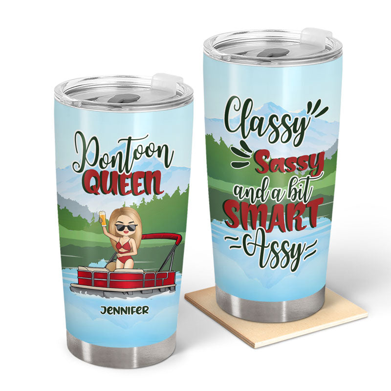 Pontoon Queen Classy Sassy - Personalized Custom Tumbler