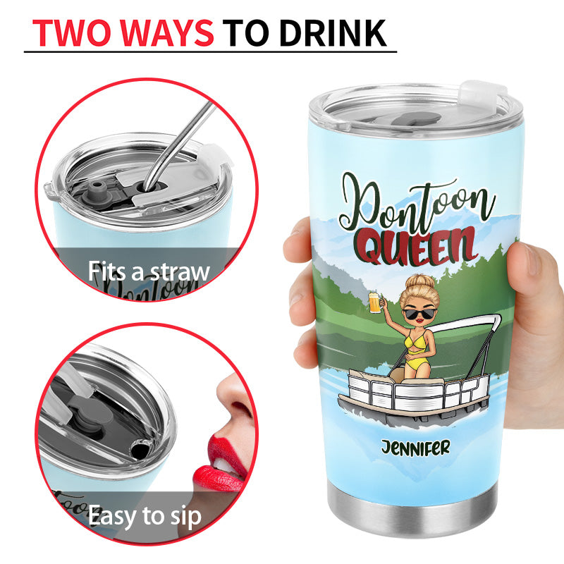Pontoon Queen Classy Sassy - Personalized Custom Tumbler