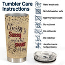 Reading Girl Classy Sassy And A Bit - Gift For Reading Lovers - Personalized Custom Tumbler