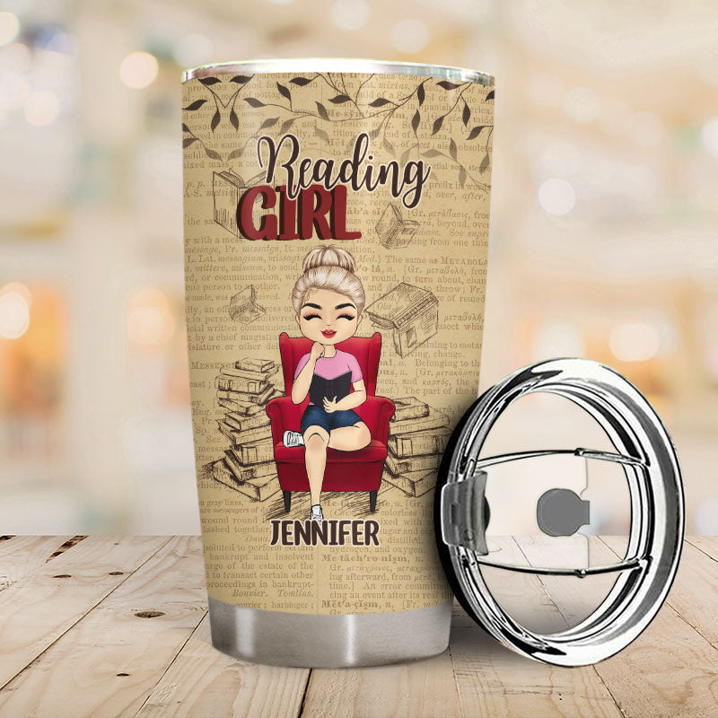 Reading Girl Classy Sassy And A Bit - Gift For Reading Lovers - Personalized Custom Tumbler