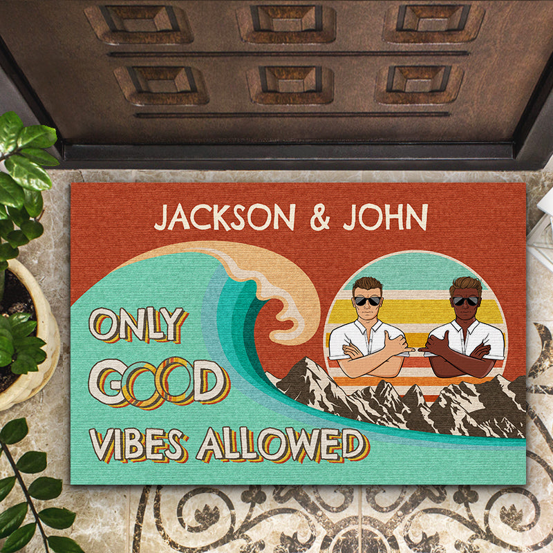 Only Good Vibes Allowed - Gift For Couples - Personalized Custom Doormat