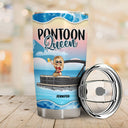 Pontoon Bestie Warning The Girls Are Drinking Blue - Personalized Custom Tumbler