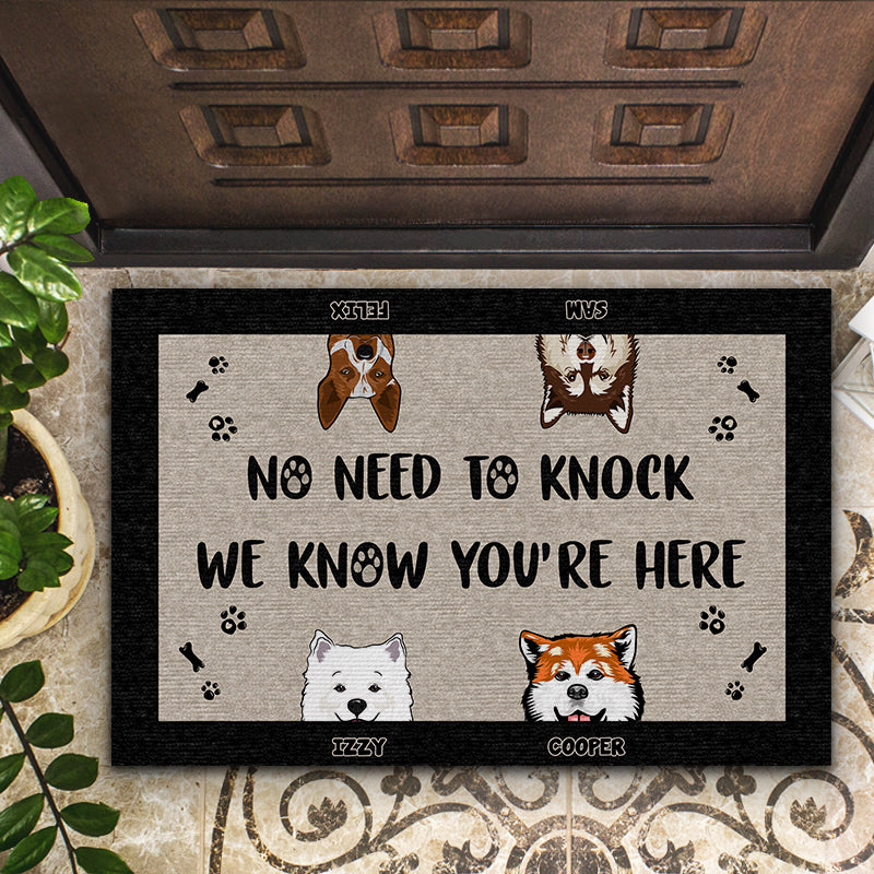 Dog Lovers No Need To Knock We Know - Personalized Custom Doormat