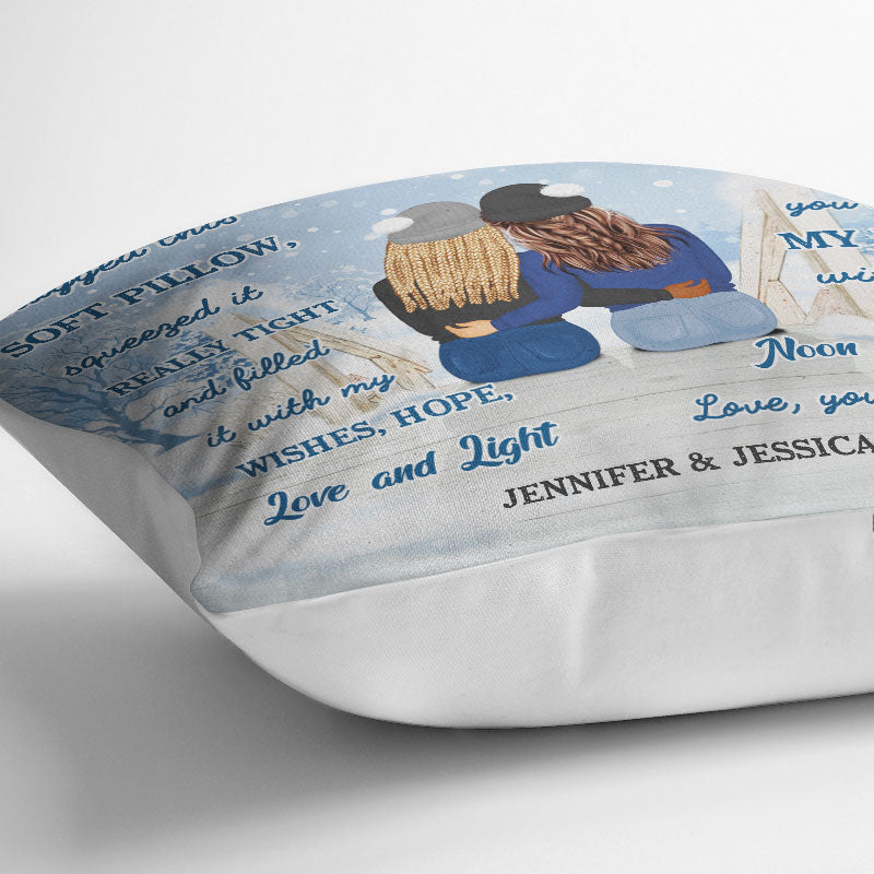 Christmas I Hugged This Soft Pillow - Gift For Sisters - Personalized Custom Pillow
