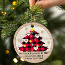Family Christmas Tree Flannel This Is Us - Personalized Custom Circle Ceramic Ornament