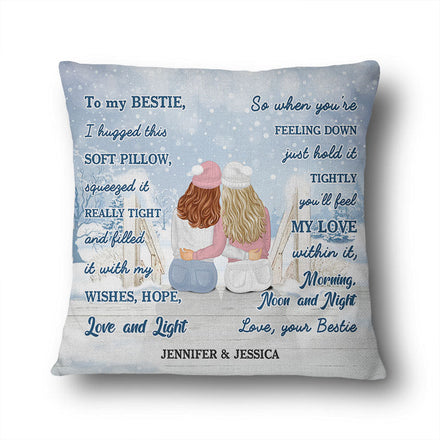 Noël, j'ai serré ce doux oreiller dans mes bras - Cadeau pour meilleure amie - Oreiller personnalisé