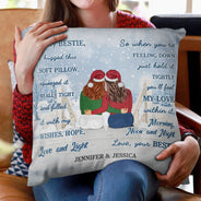 Noël, j'ai serré ce doux oreiller dans mes bras - Cadeau pour meilleure amie - Oreiller personnalisé