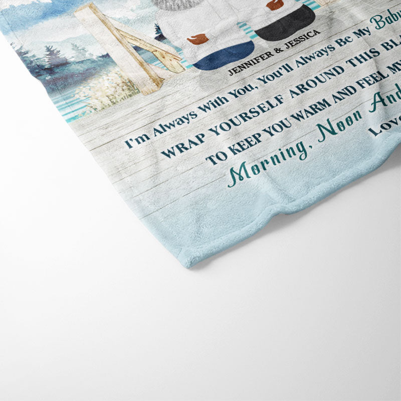 Lake Mother And Daughter Hold This Blanket Tight - Personalized Custom Fleece Blanket