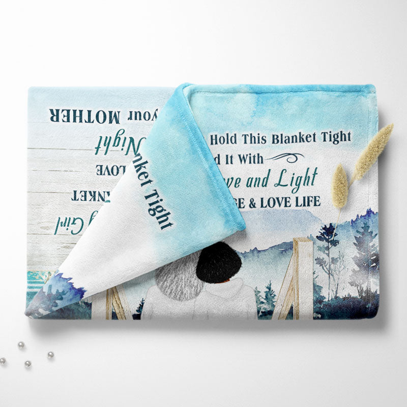 Lake Mother And Daughter Hold This Blanket Tight - Personalized Custom Fleece Blanket