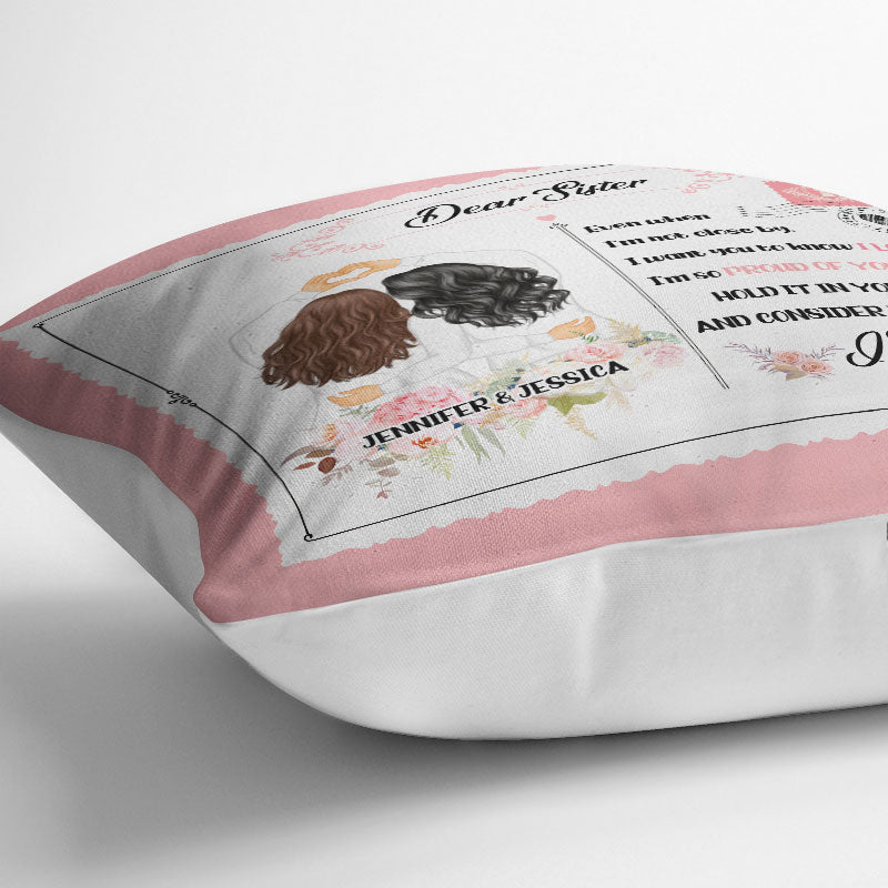 Tenez-le dans vos bras - Cadeau pour sœurs - Oreiller personnalisé