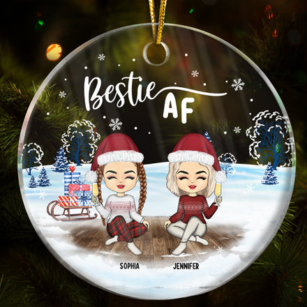 Décoration de Noël personnalisée en acrylique avec inscription « Mes meilleurs amis, mes amis, mes amis »