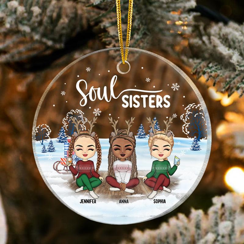 Décoration de Noël personnalisée en acrylique avec inscription « Mes meilleurs amis, mes amis, mes amis »