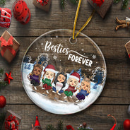 Décoration de Noël personnalisée en acrylique avec inscription « Mes meilleurs amis, mes amis, mes amis »