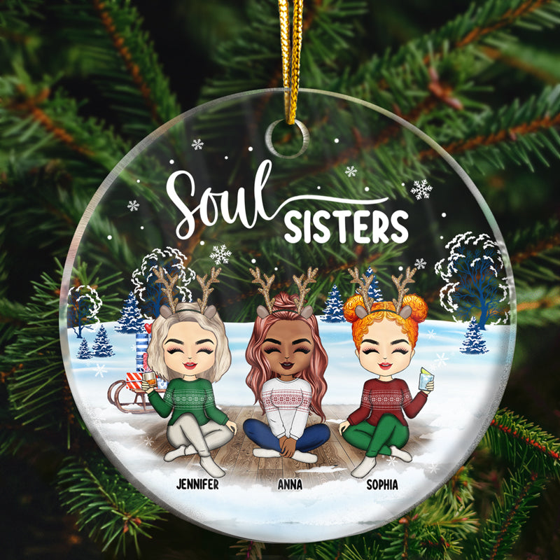 Décoration de Noël personnalisée en acrylique avec inscription « Mes meilleurs amis, mes amis, mes amis »