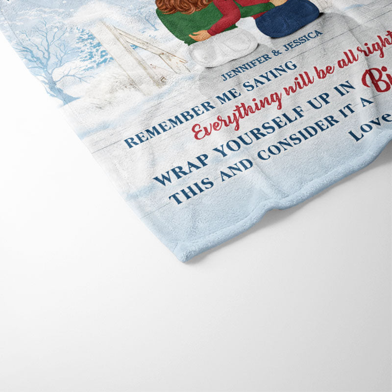 Christmas Filled This Blanket With Hugs And Love - Gift For Sisters - Personalized Custom Fleece Blanket