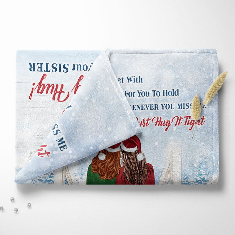 Christmas Filled This Blanket With Hugs And Love - Gift For Sisters - Personalized Custom Fleece Blanket