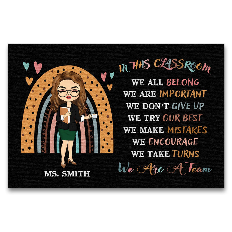 Teacher In This Classroom - Personalized Custom Doormat