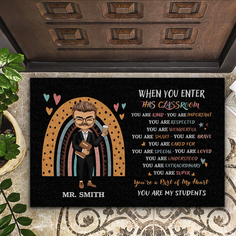 Teacher In This Classroom - Personalized Custom Doormat