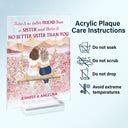 No Better Sister Than You Pink - Gift For Sisters - Personalized Custom Vertical Rectangle Acrylic Plaque