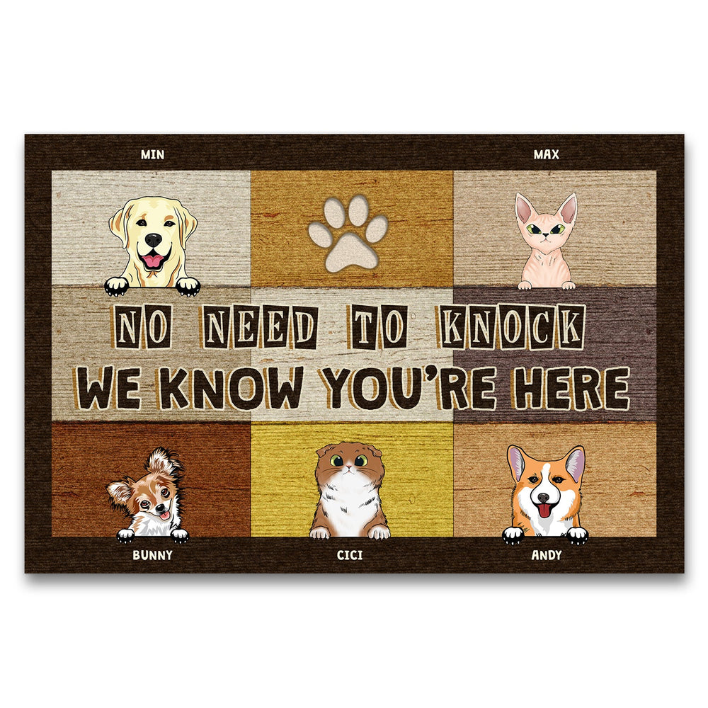 Pet Lovers No Need To Knock We Know You're Here - Personalized Custom Doormat