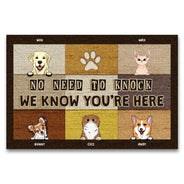 Pet Lovers No Need To Knock We Know You're Here - Personalized Custom Doormat