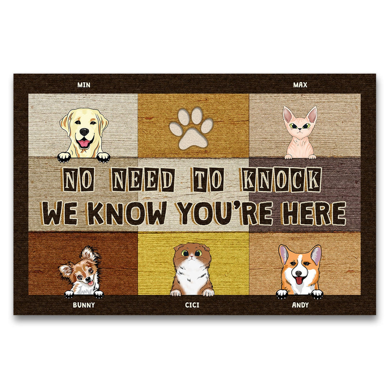 Pet Lovers No Need To Knock We Know You're Here - Personalized Custom Doormat