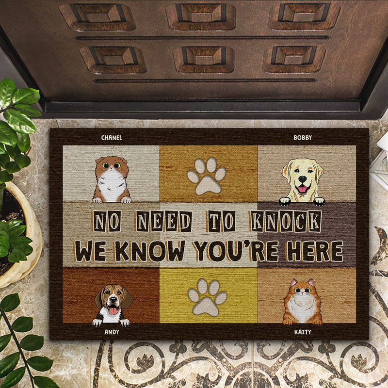 Pet Lovers No Need To Knock We Know You're Here - Personalized Custom Doormat