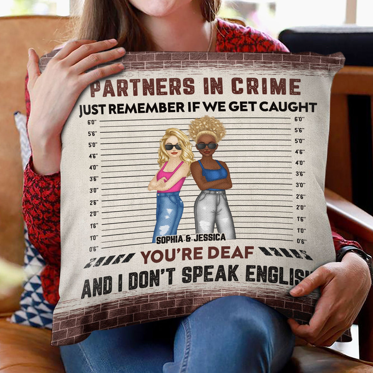 Bestie If We Get Caught Partners In Crime - Personalized Custom Pillow