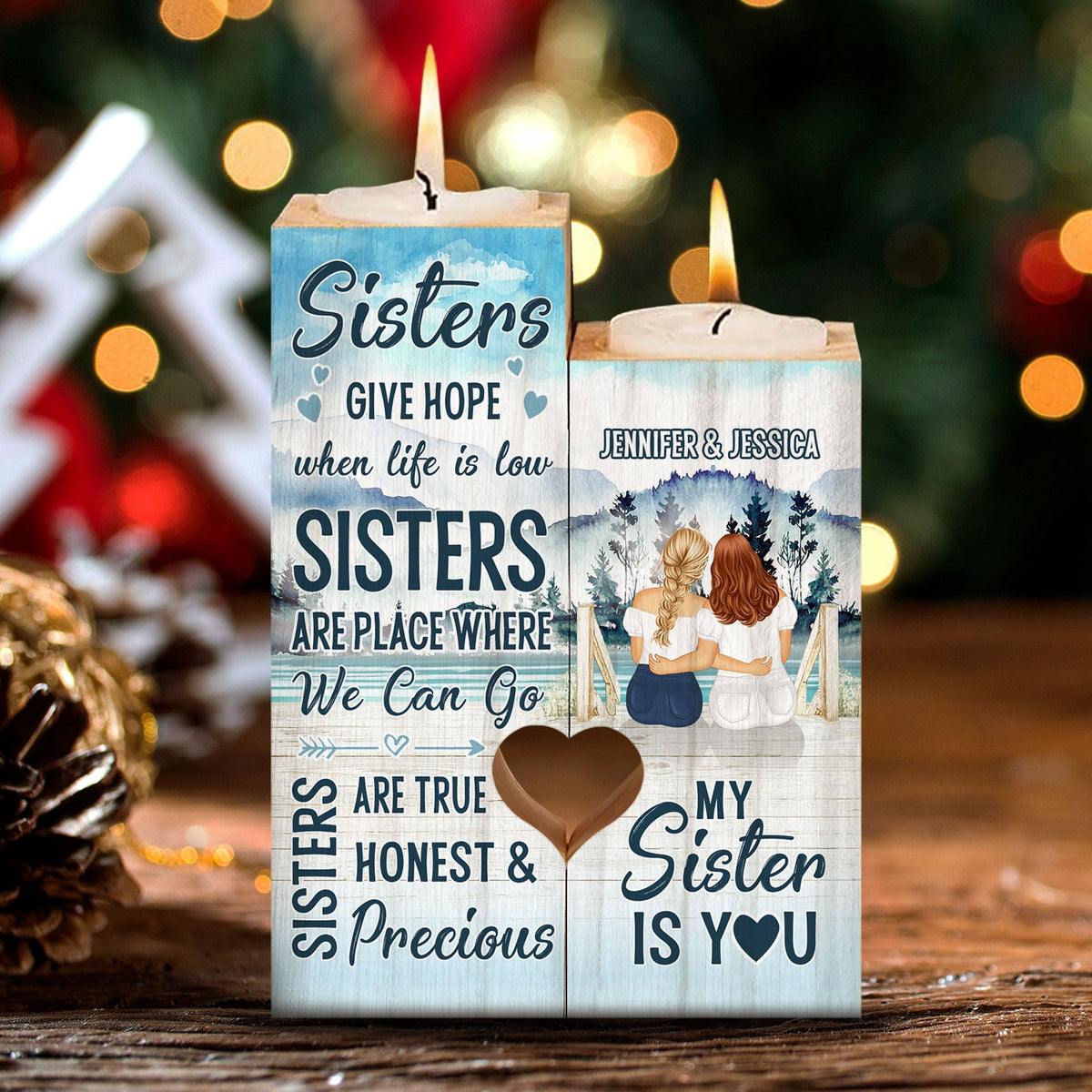 My Sister Is You - Gift For Sisters - Personalized Custom Candle Holder