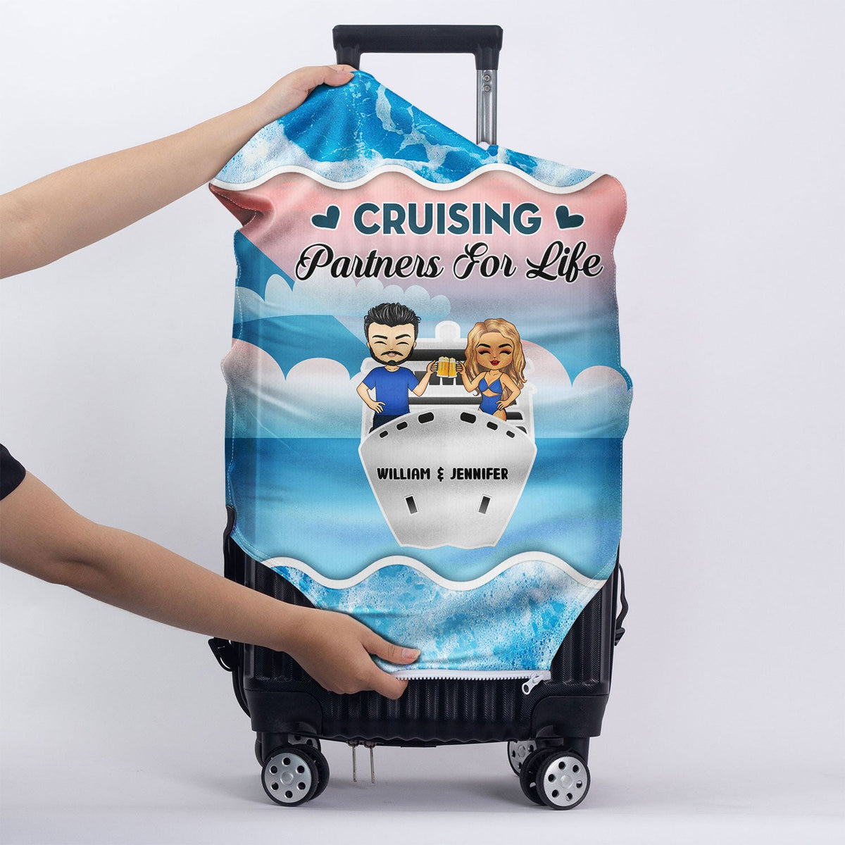 Cruising Couple Together We Have It All - Personalized Custom Luggage Cover