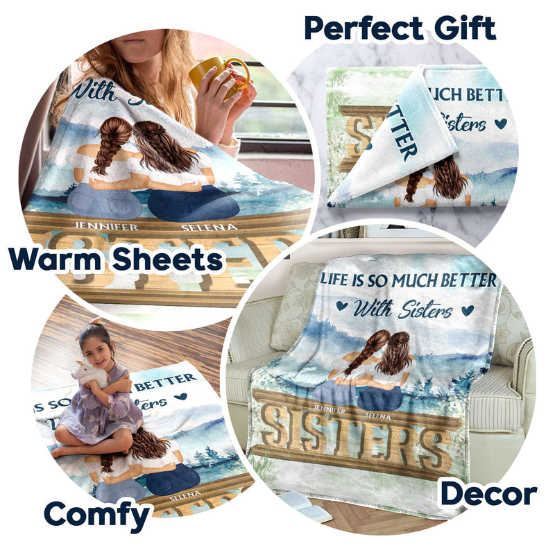Sœurs pour toujours, jamais séparées - Cadeau pour sœurs et meilleures amies - Couverture polaire personnalisée