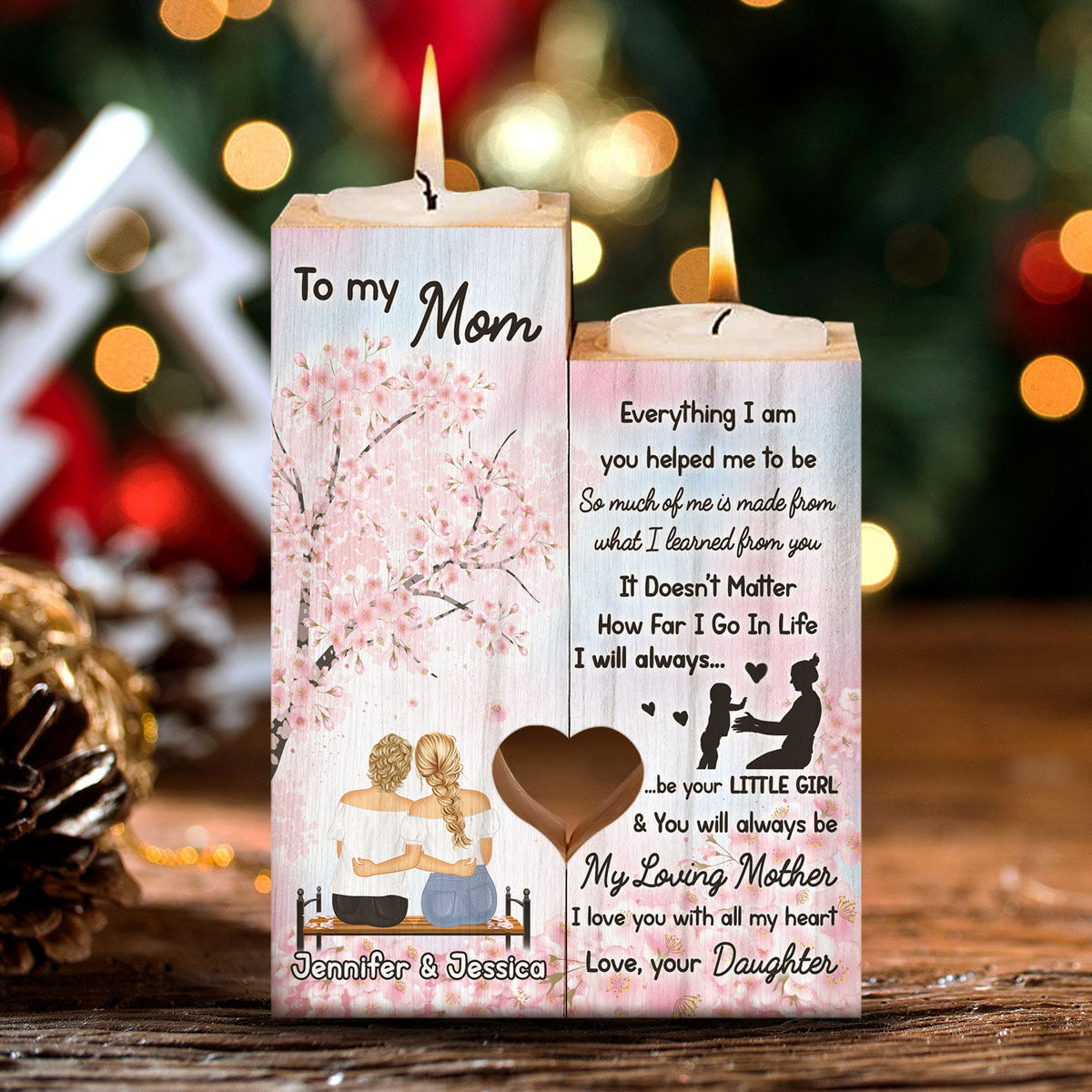 Je serai toujours ta petite fille - Cadeau pour maman - Bougeoir personnalisé