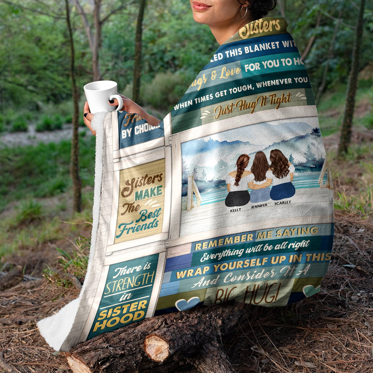 Filled This Blanket With Hugs And Love - Gift For Sisters - Personalized Custom Fleece Blanket