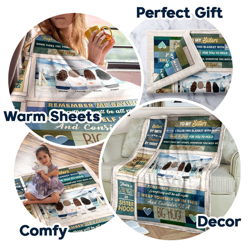 Filled This Blanket With Hugs And Love - Gift For Sisters - Personalized Custom Fleece Blanket