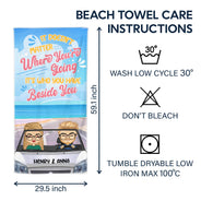 Peu importe où se trouve la plage - Cadeau pour couples - Serviette de plage personnalisée