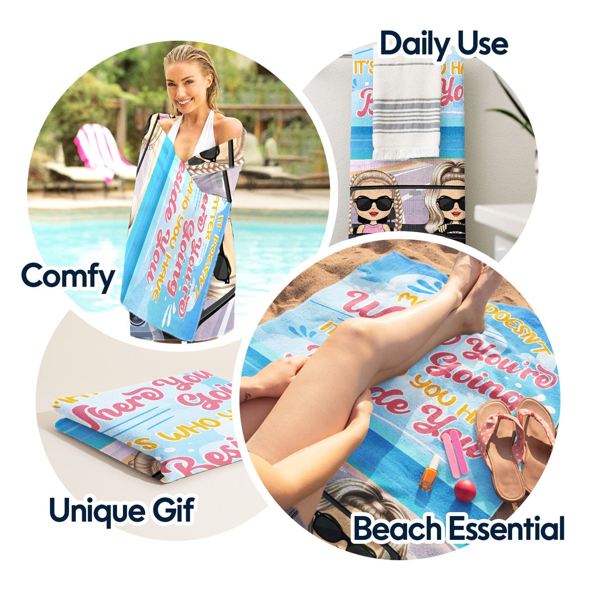 Peu importe où se trouve la plage - Cadeau pour couples - Serviette de plage personnalisée