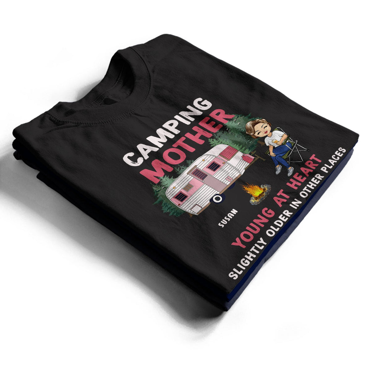 Camping Grandma Young At Heart - Gift For Camping Lovers - Personalized Custom T Shirt