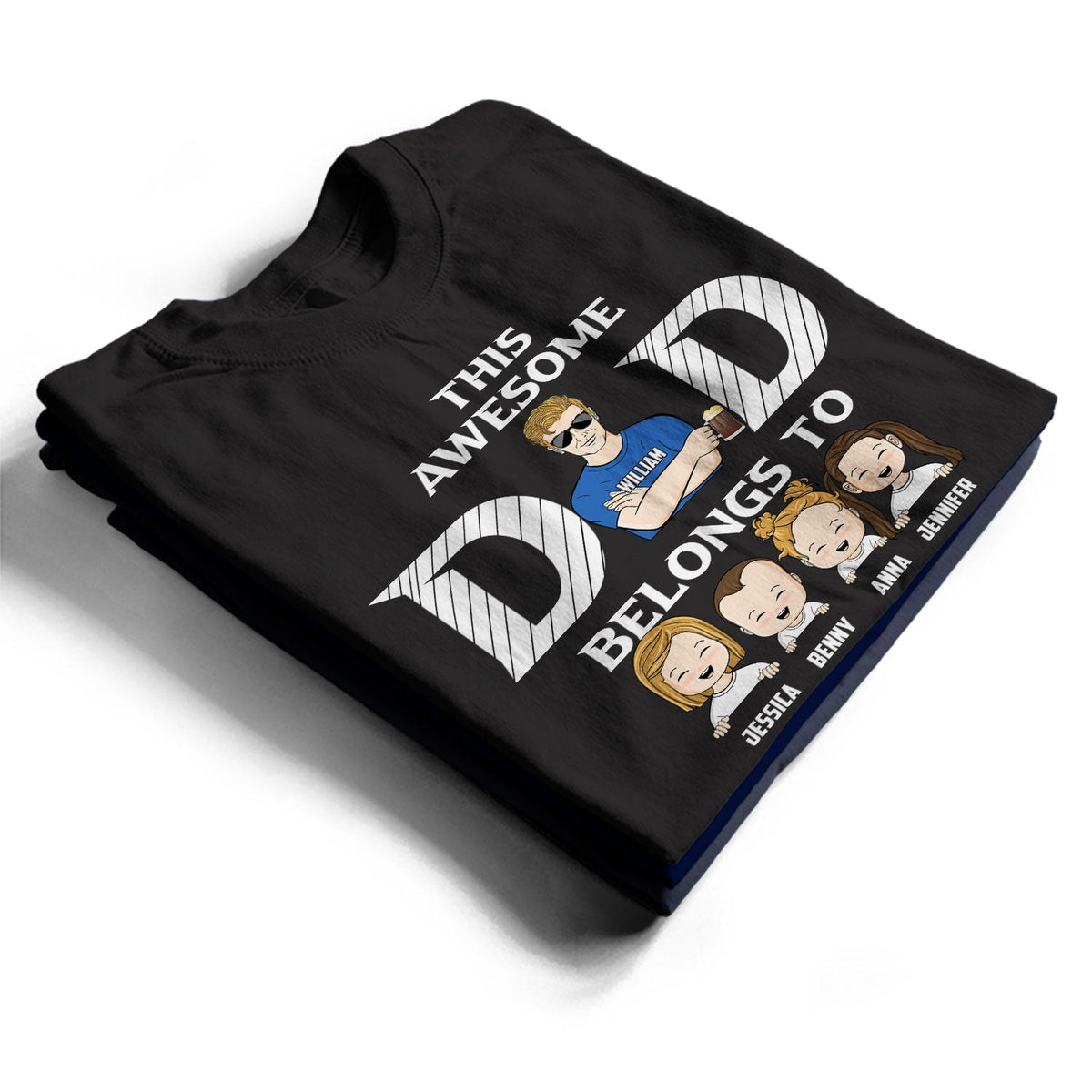 This Awesome Dad Belongs To - Gift For Father - Personalized Custom T ...