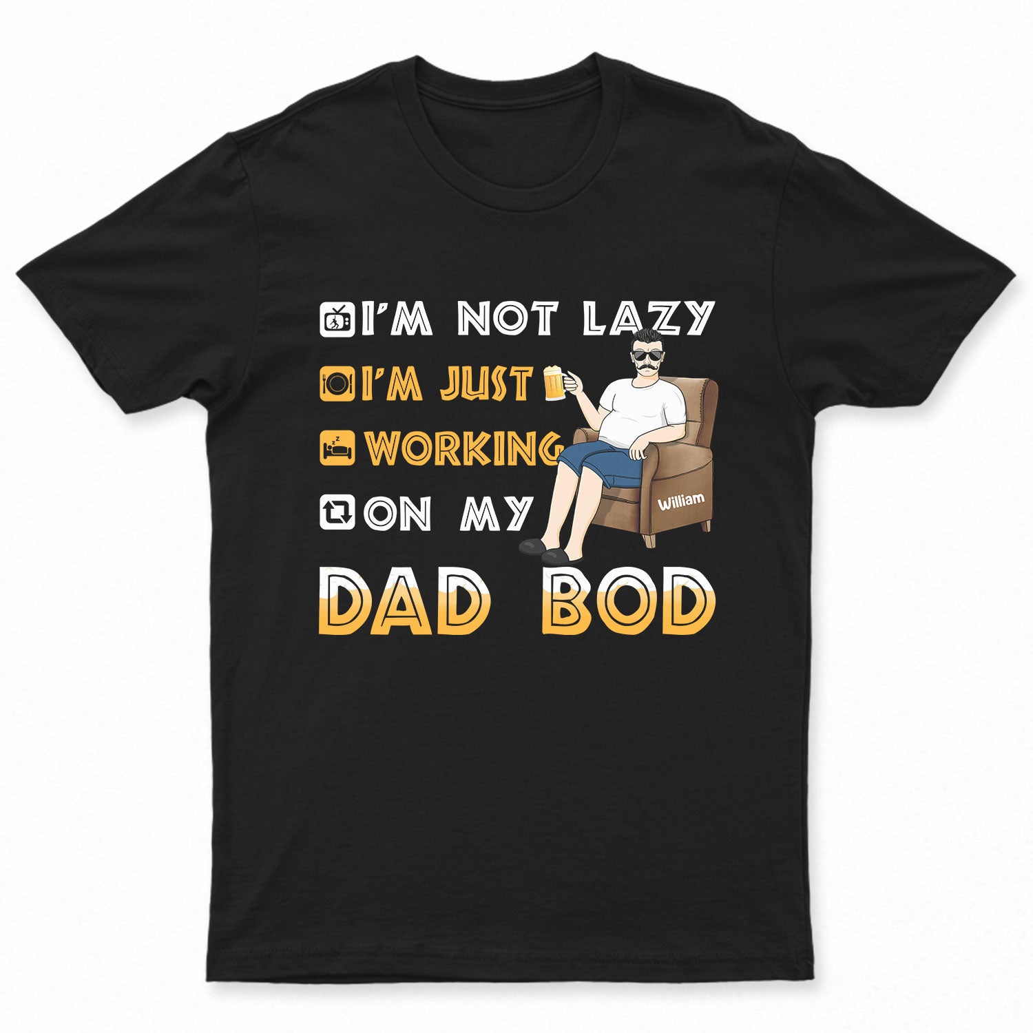 Working On My Dad Bod - Gift For Father - Personalized Custom T Shirt