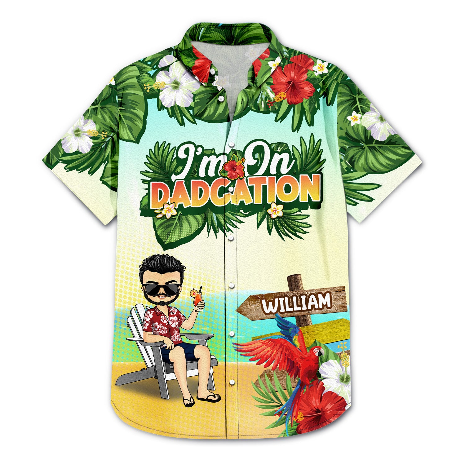 Traveling On Dadcation - Gift For Father - Personalized Custom Hawaiian Shirt