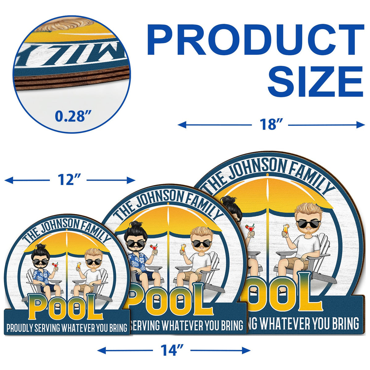 Couple Cool Drink Good Friends Great Time - Outdoor Decoration For Patio, Pool, Deck, Porch, Bar - Personalized Custom Shaped Wood Sign