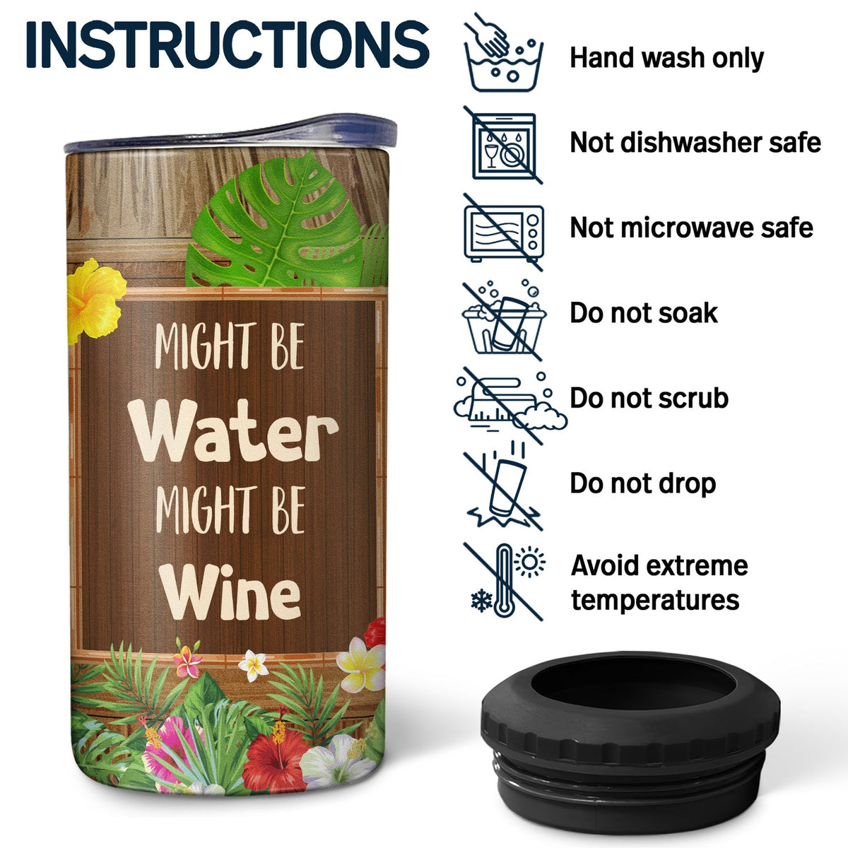 Beach Might Be Water Might Be - Gift For Beach Lovers, Gift For Women - Personalized Custom 4 In 1 Can Cooler Tumbler