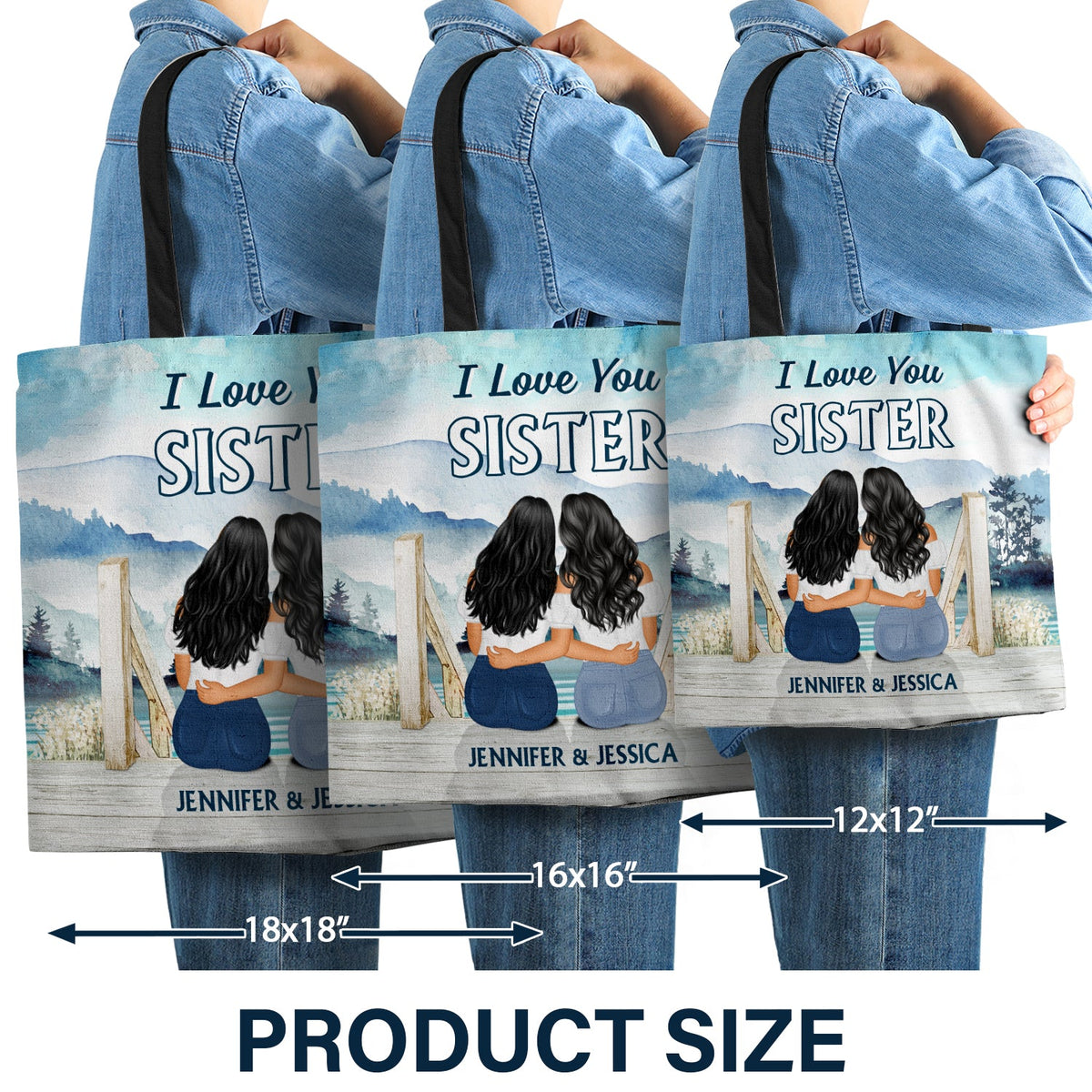 We Never Walk Alone - Gift For Sisters - Personalized Custom Zippered Canvas Bag