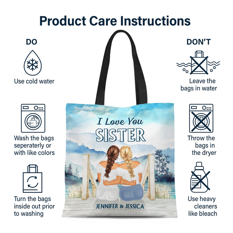 We Never Walk Alone - Gift For Sisters - Personalized Custom Zippered Canvas Bag