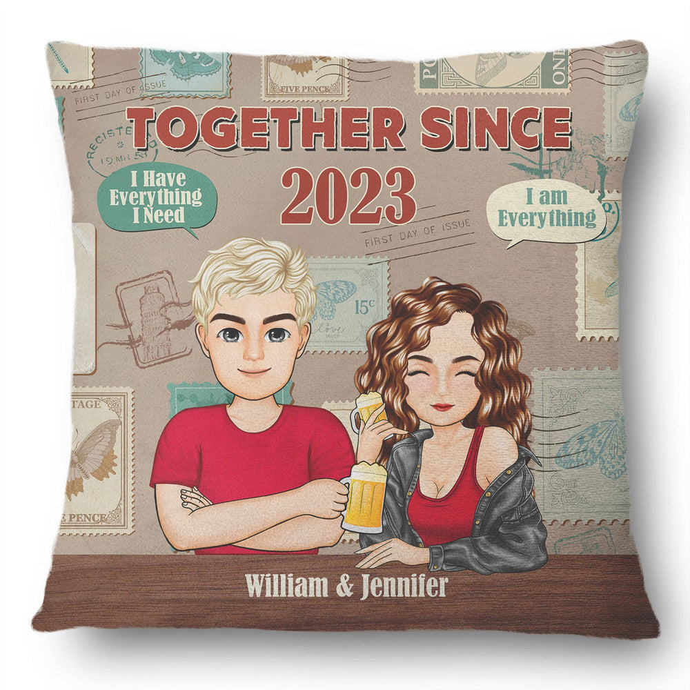 Couple Drinking Together Since - Gift For Couples - Personalized Pillow