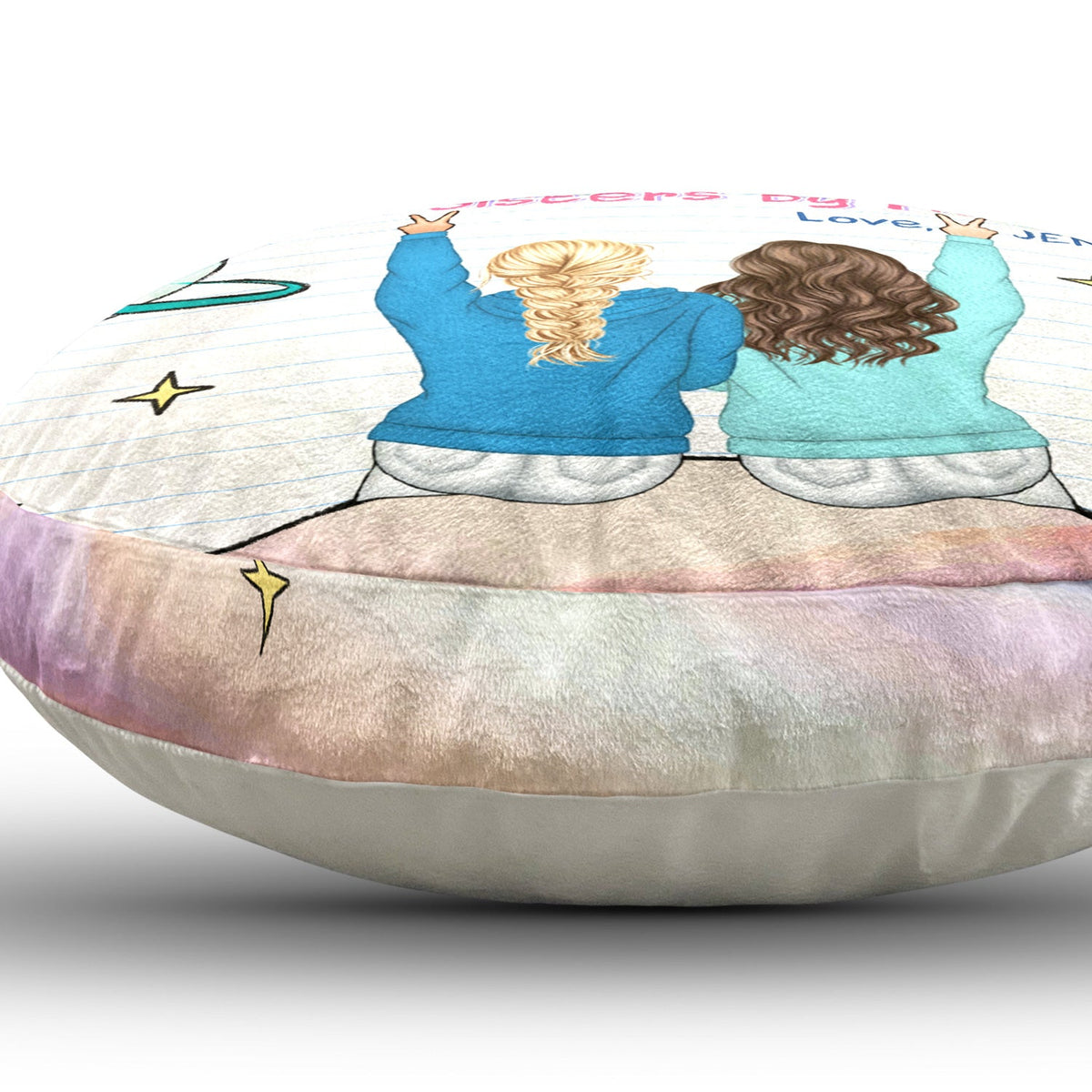 Nous n'étions pas sœurs de naissance - Cadeau pour meilleure amie - Coussin rond personnalisé