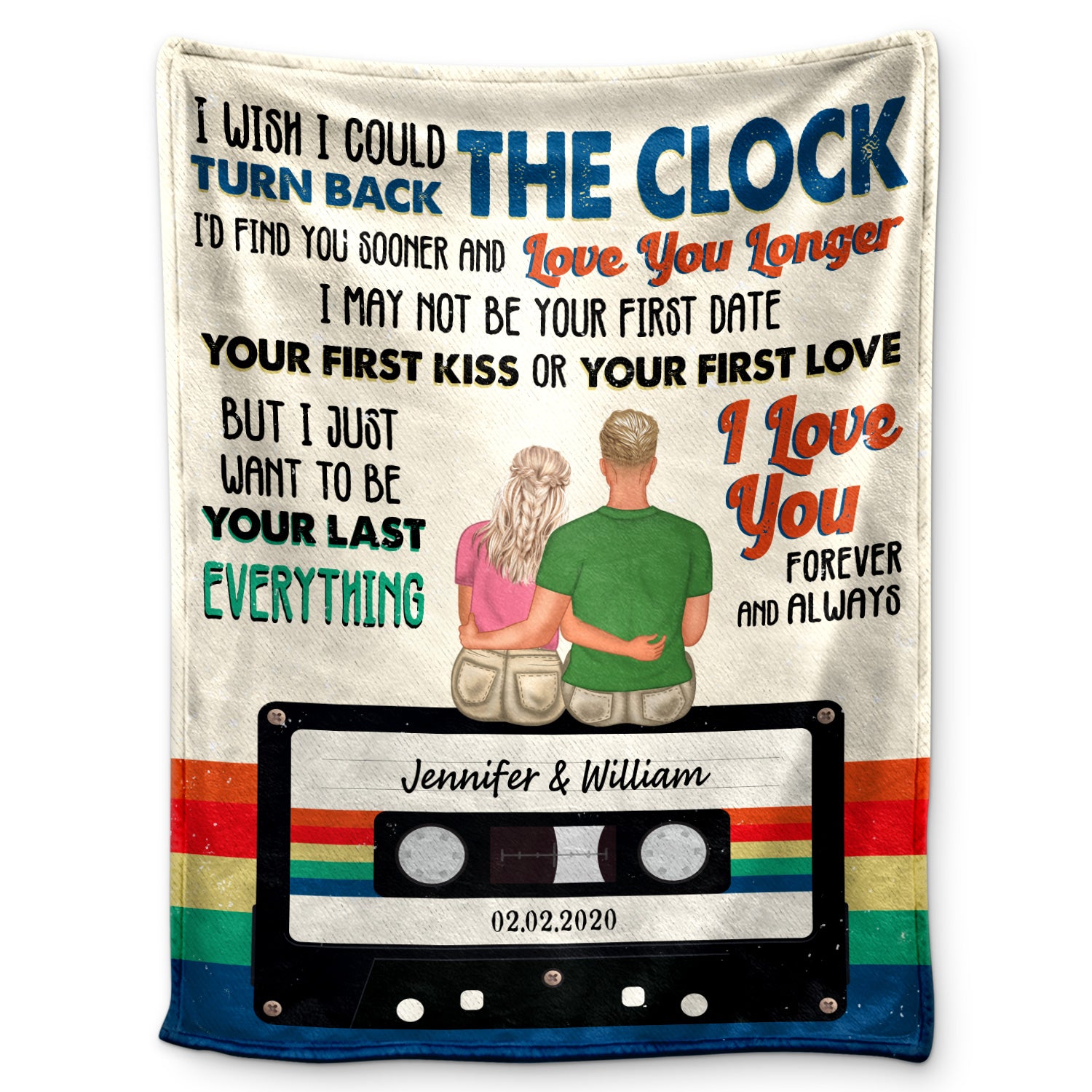 Turn Back The Clock - Gift For Couples - Personalized Fleece Blanket