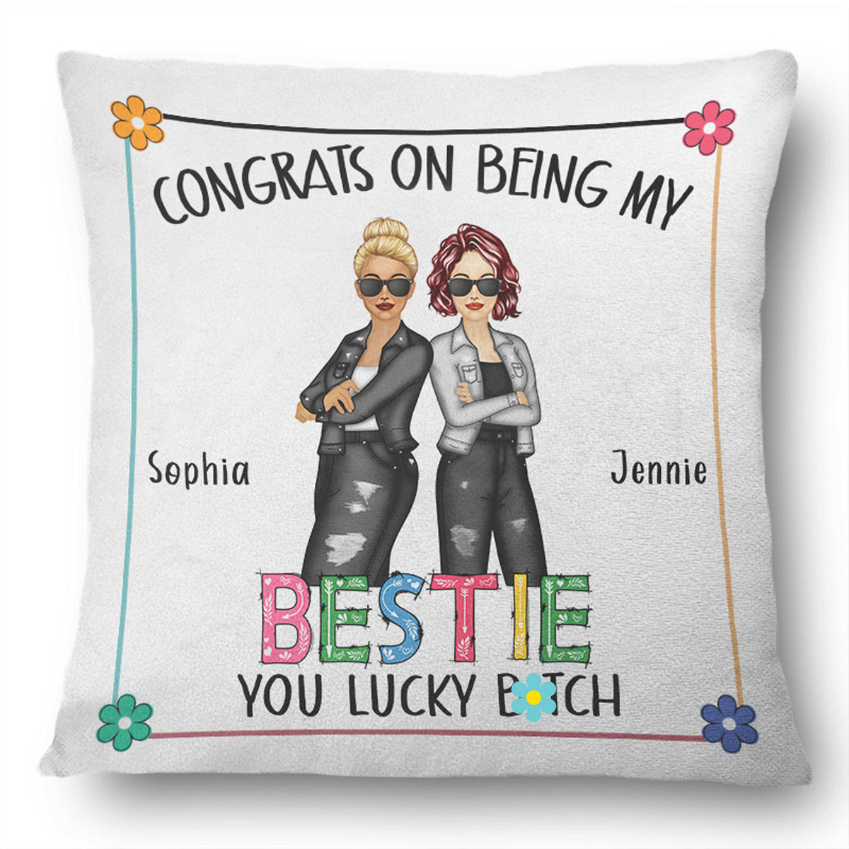 Best Friend Friendship Personalised Cotton Canvas Cushion Thank You Gift  18