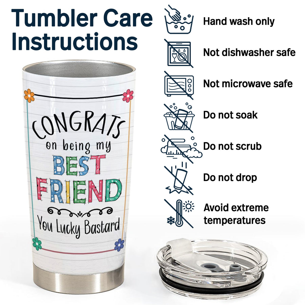 Bestie Congrats On Being My Bestie - Gift For Bestie - Personalized Tumbler